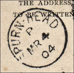 Spurn Post mark of 1904
