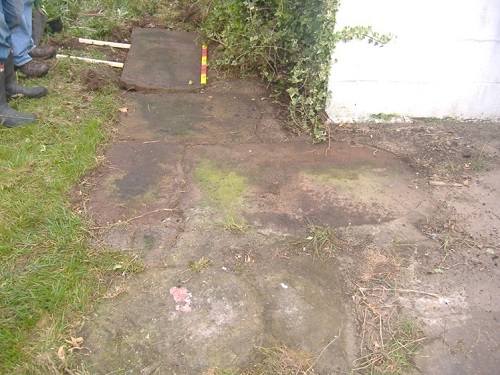 Picture of gravestones before being removed