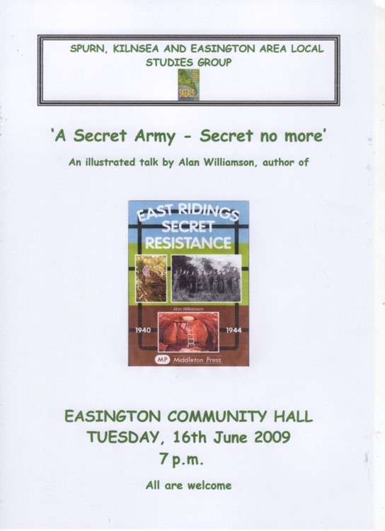 Talk about Easington's Secret Army