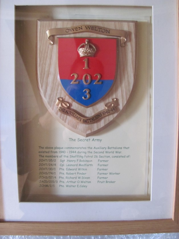 Secret Army plaque