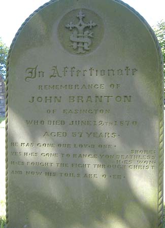 The gravestone of John Branton
