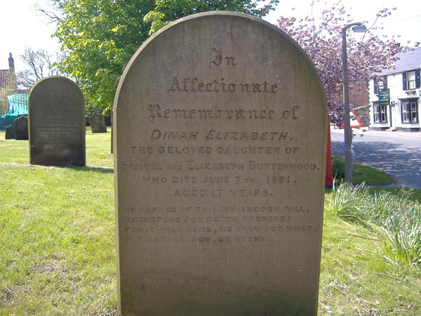The gravestone of Dinah Elizabeth Butterwood