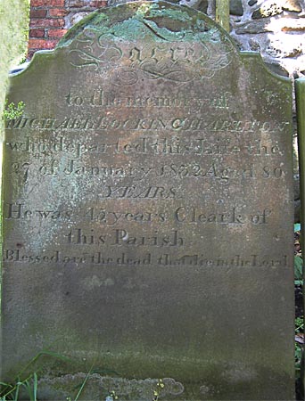 The gravestone of Michael Locking Charlton