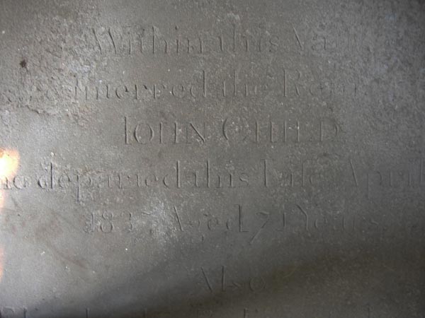John Child - This stone is set in the floor of the church