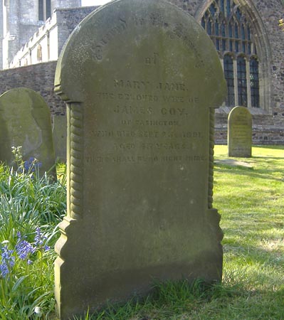 The gravestone of Mary Jane Coy