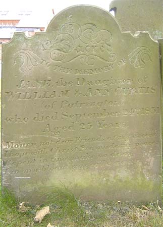The gravestone of Jane Curtis