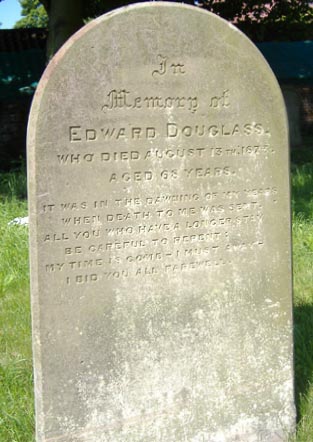 The gravestone of Edward Douglass of Hedon