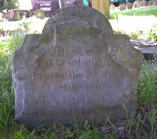 The gravestone of William Dunn, his wife Emma and their son John