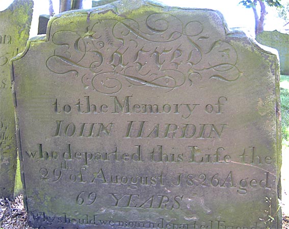 The gravestone of John Hardin