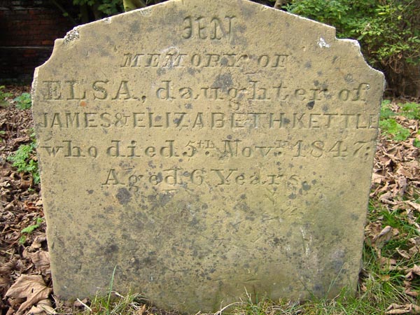 The gravestone of Elsa Kettle, finally returned to Easington after a mysterious stay in Kilnsea
