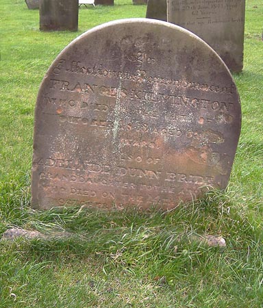 The gravestone of Frances Kilvington and her granddaughter Adelaide