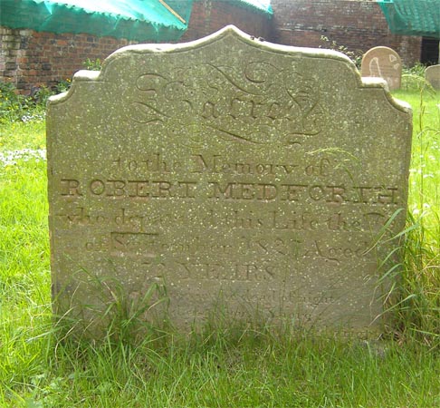 The gravestone of Robert Medforth