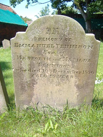 The gravestone of Emmanuel Tennison