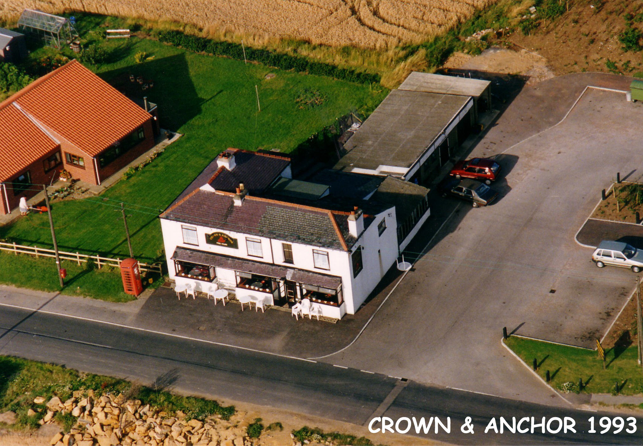 The Crown showing part of the new car park, 1993