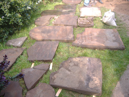 The head stones after being lifted