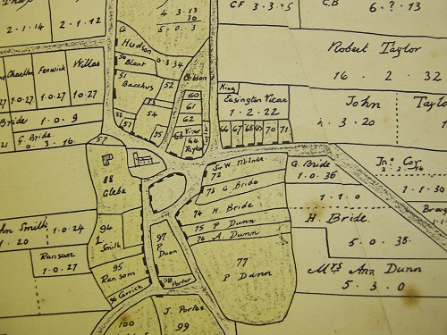 The map shows the centre of Easington in 1771
